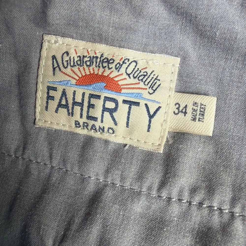 Faherty Men's Casual Golf Shorts Gray Size 34